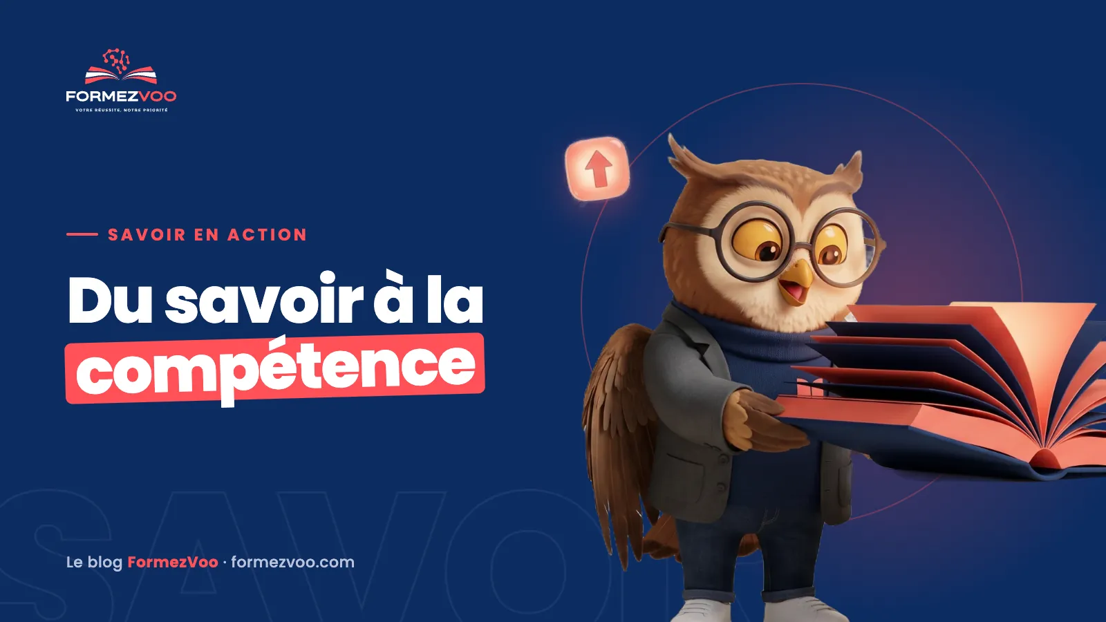 Le hibou FormezVoo, couverture de l’article « Après une formation : faire de ce que vous avez appris une compétence »