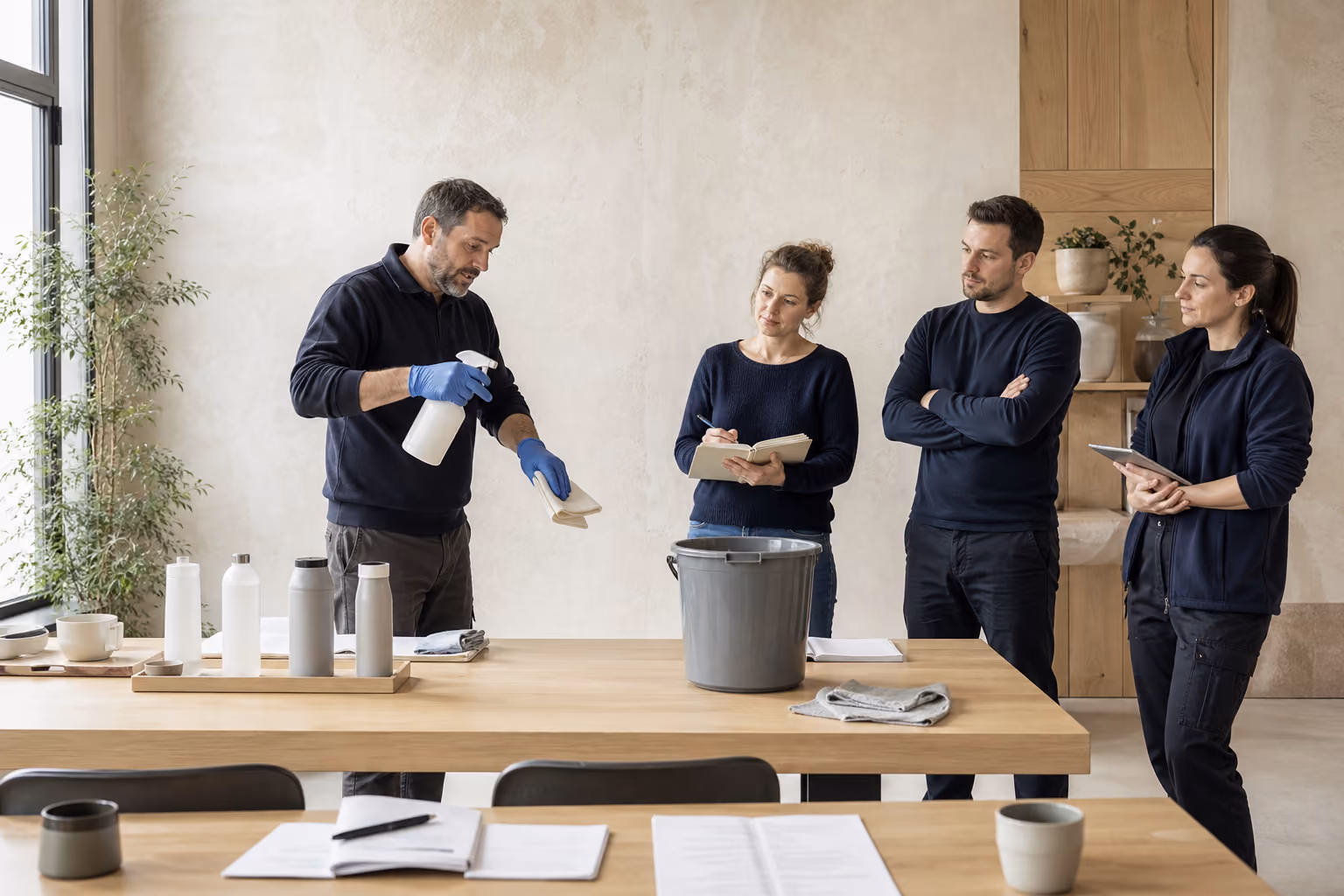 Photographie éditoriale de la formation : Certibiocide désinfectants professionnels – TP2, TP3 et TP4.