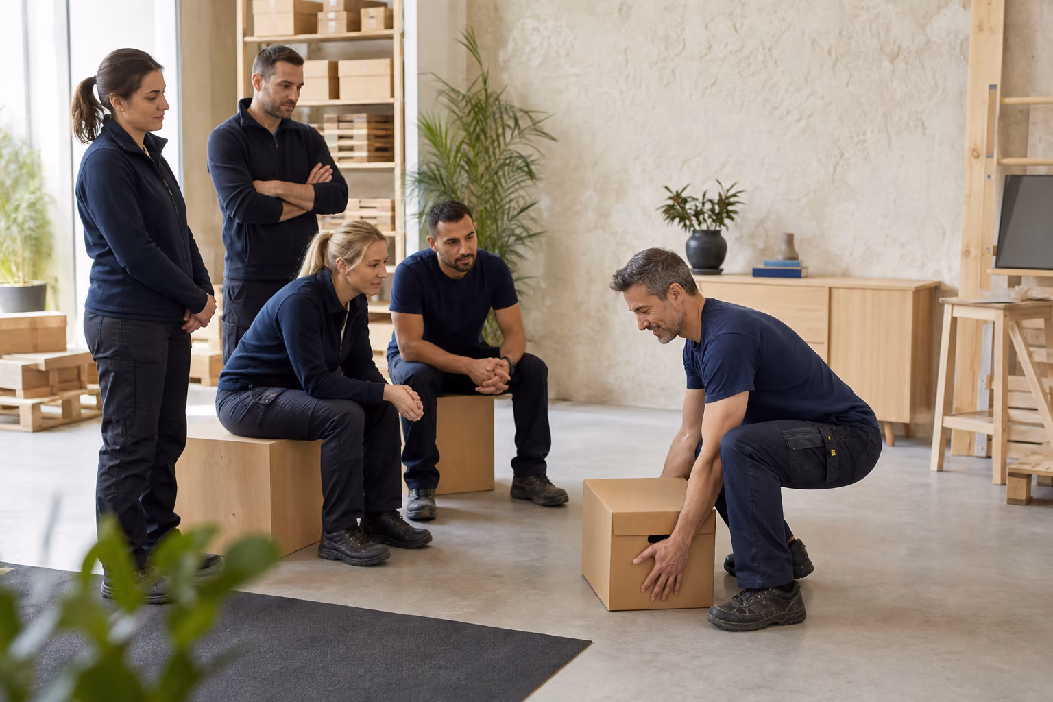 Photographie éditoriale de la formation : Gestes et postures : prévenir les TMS et sécuriser les pratiques de manutention.